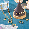 5Pcs 5 Style Brass Micro Pave Clear Cubic Zirconia Screw Carabiner Lock Charms ZIRC-TA0002-17-7