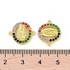 Real 18K Gold Plated Brass Micro Pave Colorful Cubic Zirconia Connector Charms KK-L209-057G-03-3