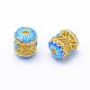 Electroplate Brass Enamel Beads KK-K185-01-RS-2