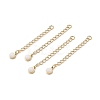 Ion Plating(IP) 316 Surgical Stainless Steel Curb Chain Extender with Natural  White Jade Round Charm STAS-A097-01G-09-1
