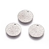Non-Tarnish 304 Stainless Steel Textured Pendants X-STAS-I098-01-12mm-P-3