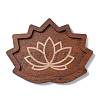 Lotus Shape Wooden Crystal Energy Stone Display Tray WICR-PW0001-05B-2