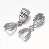 Leaf Rack Plating Brass Pendant Pinch Bails KK-L102-19P-1
