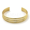 PVD Vacuum Plating 202 Stainless Steel Multi-strand Open Cuff Bangles for Women BJEW-M317-07C-G-2