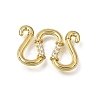 Brass Micro Pave Clear Cubic Zirconia M-Hook Clasps KK-CBA0DF0-15G-1