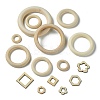 45Pcs 15 Styles Unfinished Wood Linking Rings WOOD-YW0001-15-2