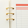 Iron 3 Ring Loose Leaf Book Binder Hinged Clamp FIND-WH0148-173-6