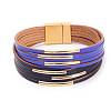 Two Tone Imitation Leather Multi-strand Bracelets for Women WGE2A7B-12-1