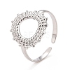 Non-Tarnish 304 Stainless Steel Donut Open Cuff Ring for Women RJEW-C025-21P-1