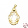 925 Sterling Silver Pendant Cabochon Open Back Settings STER-P044-02G-4