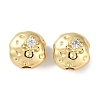 Brass Micro Pave Cubic Zirconia Beads KK-P283-22G-1