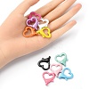 10Pcs 10 Colors Spray Painted Eco-Friendly Alloy Lobster Claw Clasps FIND-YW0002-26-3