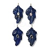 Natural Lapis Lazuli Carved Pendants G-K372-06G-02-1