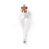 Teardrop Glass Cork Bottle Big Pendants AJEW-A041-01A-2
