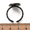 Flower 304 Stainless Steel Cuff Ring Components STAS-P454-05C-B-3