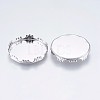 Tarnish Resistant 304 Stainless Steel Lace Edge Bezel Cups STAS-I097-061-25MM-2