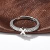 S925 Sterling Silver Adjustable Letter Rings for Women RJEW-M068-01P-X-4