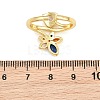 Brass Pave Cubic Zirconia Cuff Open Rings CU-CBACDF6-08G-02-5