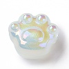 UV Plating Rainbow Iridescent Luminous Acrylic Beads X-OACR-E010-07-2