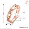 Romantic Real Rose Gold Plated Brass Cubic Zirconia Finger Rings RJEW-BB08158-8RG-5