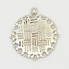 Zinc Alloy Pendant Settings for Cabochon & Rhinestone PALLOY-A15290-AS-FF-2