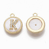 Brass Micro Pave Cubic Zirconia Pendants KK-T062-04K-NF-2