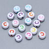 Craft Acrylic Horizontal Hole Letter Beads X-SACR-S201-11C-1
