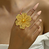 Elegant Flower Iron Open Cuff Ring for Women's Wedding Dress Accessories TU2718-3