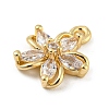 Brass with Clear Cubic Zirconia Charms KK-G478-02C-KCG-2