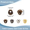  200Pcs 4 Colors Mini Alloy Shank Buttons Sets BUTT-NB0001-60-2