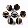 Painted Natural Wood Beads WOOD-T021-54A-02-1