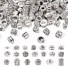 100Pcs 20 Styles Tibetan Style Alloy European Beads TIBE-TA0001-27-10