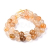 Natural Yellow Hematoid Quartz/Golden Healer Quartz Beads Strands G-M369-04A-3