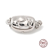 Rhodium Plated 925 Sterling Silver Bayonet Clasps STER-G038-16P-1