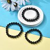 Natural Obsidian Stretch Beaded Bracelets G-A185-01A-1