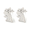 Rack Plated Cupid Angel Brass Stud Earrings for Women EJEW-Z048-05P-1