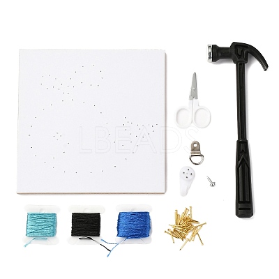 Whale Pattern DIY String Arts Kit Set DIY-F070-03-1