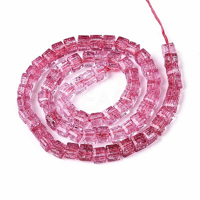 Crackle Transparent Glass Beads Strands GLAA-N062-6mm-08-1