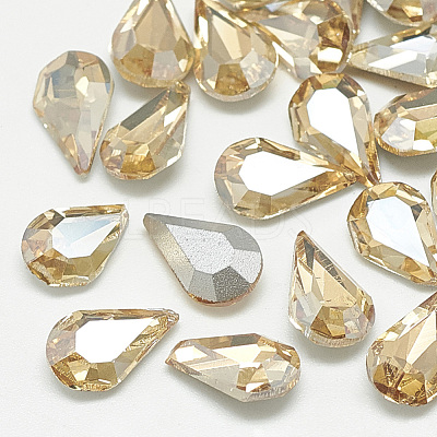 Pointed Back Glass Rhinestone Cabochons RGLA-T082-6x10mm-06-1