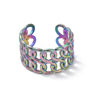 Ion Plating(IP) 304 Stainless Steel Infinity Open Cuff Ring STAS-E168-08M-1