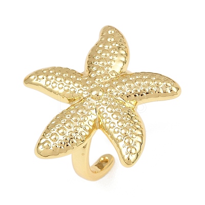 Ocean Theme Brass Cuff Rings RJEW-C135-01G-14-1