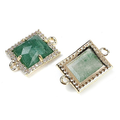 Natural Green Strawberry Quartz Faceted Rectangle Links G-I375-07G-06-1