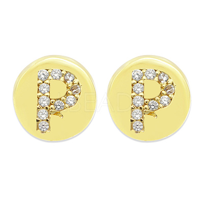 Brass Micro Pave Clear Cubic Zirconia Beads KK-T030-LA843-PX3-1