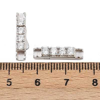 925 Sterling Silver Micro Pave Clear Cubic Zirconia Bayonet Clasps STER-C016-01B-P-1