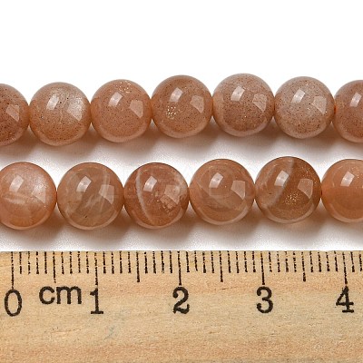 Round Natural Sunstone Beads Strands G-F222-33-8mm-1-1