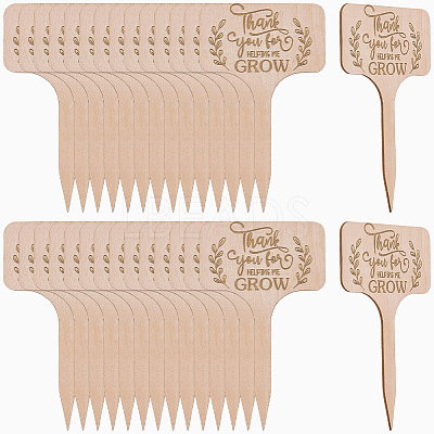 30Pcs Wooden Plant Labels DIY-GF0014-19A-1