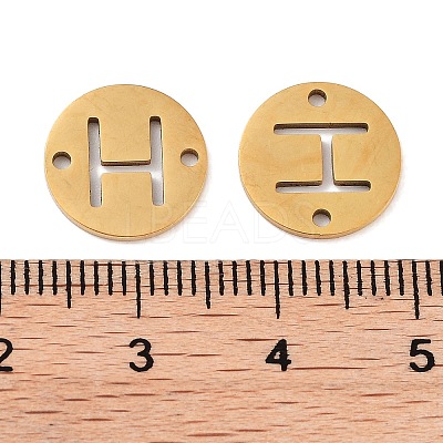 PVD Vacuum Plating 201 Stainless Steel Hollow Flat Round Links FIND-R149-03H-G-1