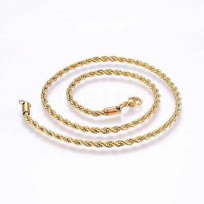 Ion Plating(IP) 304 Stainless Steel Rope Chain Necklaces NJEW-F226-03G-06-1
