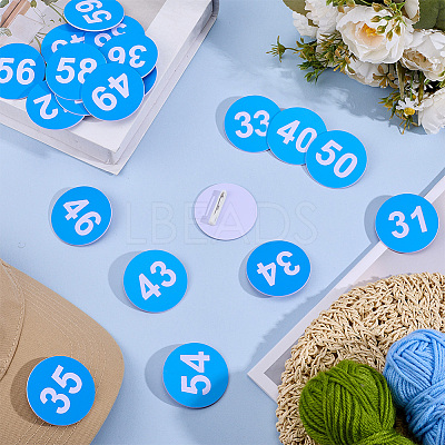 1 Set Round ABS Plastic Number 31~60 Brooches Sets JEWB-OC0001-02C-1