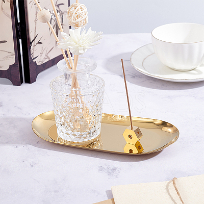 2Pcs Hexagon Brass Incense Burner Holder AJEW-ME0004-08-1